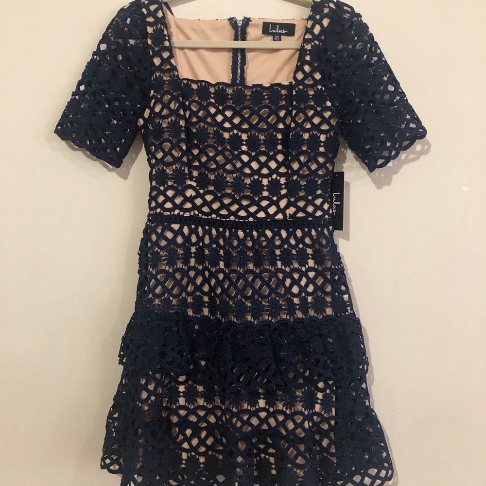 Lulu’s Navy Peplum Dress